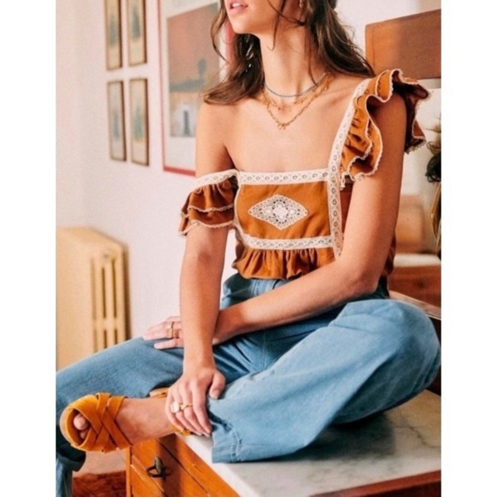 Sezane Zora Lace Tank Top